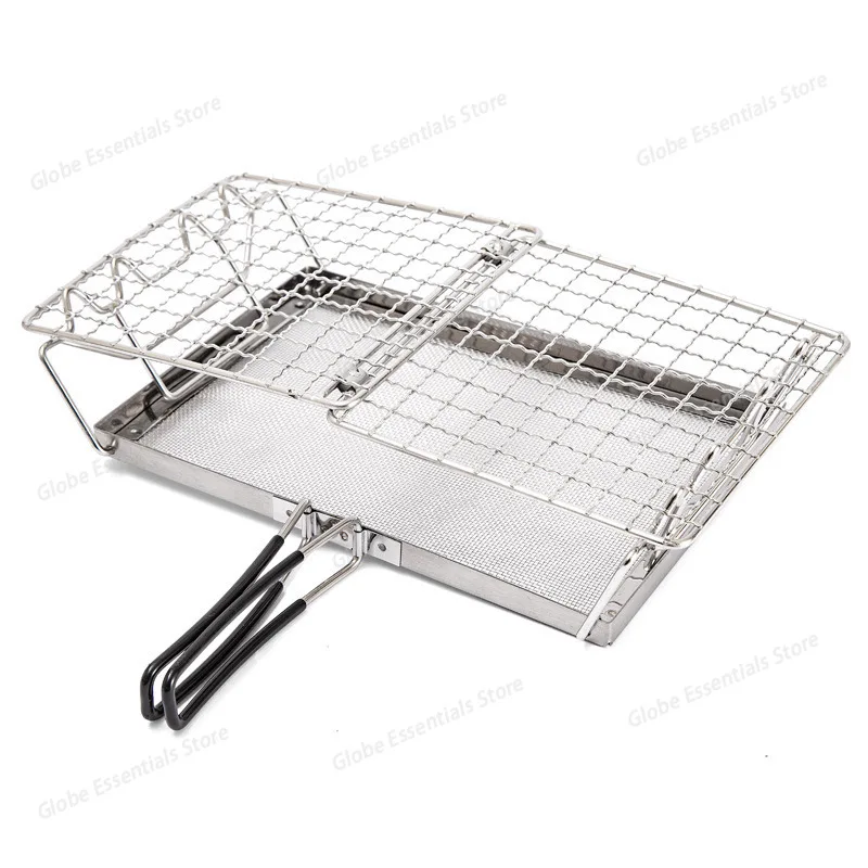 Folding Camping Stove Toaster Outdoor Multi-Purpose Toast Grill Net Portable Bread Toaster for Hiking Camping Picnic