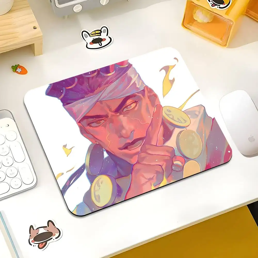 J-ojos Bizarre Adventure Mousepad Small LockEdge Mouse Pad For Gamers Computer Desk Pad Rectangular Anti-slip Rubber