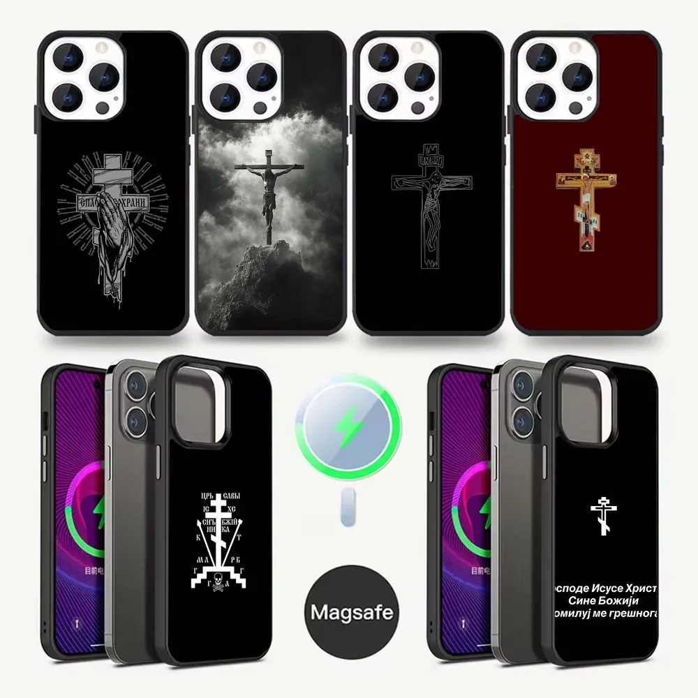 

Orthodox Cross Icon Phone Case For iPhone 16,15,14,13,12,11,Pro,Max,Plus,Mini,Magsafe,Magnetic Wireless Charging Case