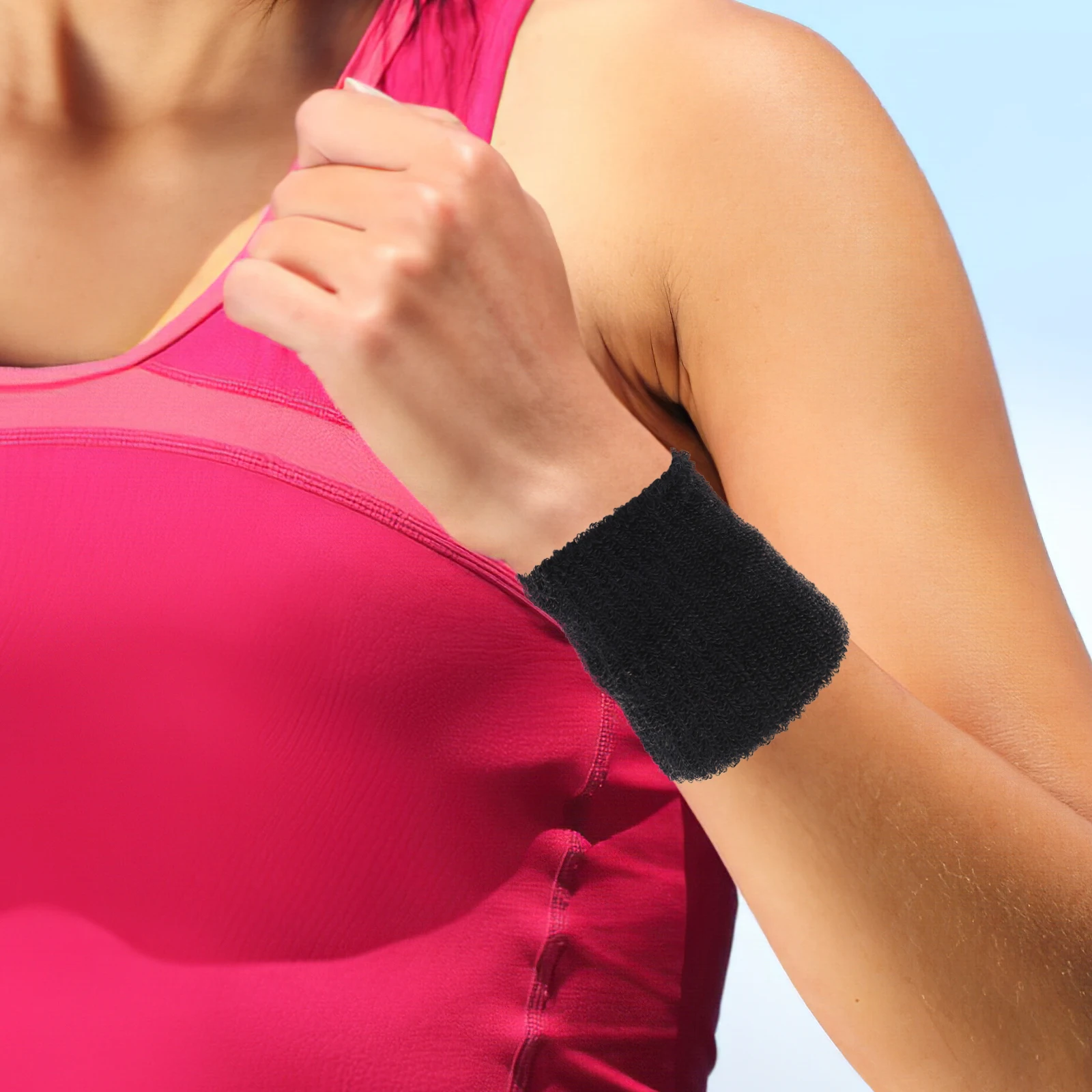 

12Pcs Sports Wrist Sweatbands Cotton Cloth Sweat Absorption Wristbands for Gym Basketball Football Baseball