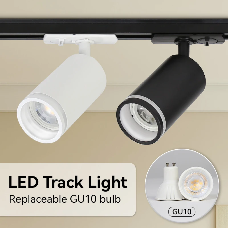 LED Track Light Clothing Store GU10 Focus Rail Spot DIY Bulb Design Fixture Shop Home Kitchen Track Lamp Source lane Spotlight