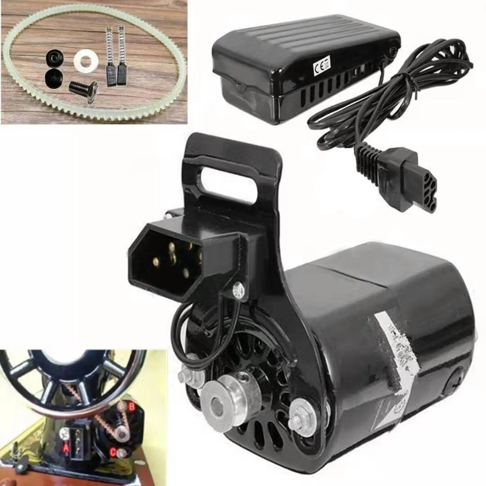 Variable Speed Sewing Machine Control Motor with Foot Pedal Belt Complete Accessories for Household Sewing Projects