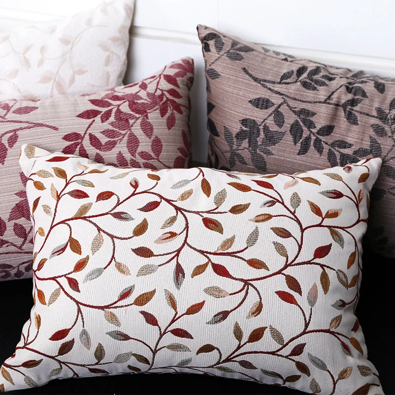 

Leaf Jacquard Cushion Cover, Home Decor, Sofa Pillowcase, 30x50