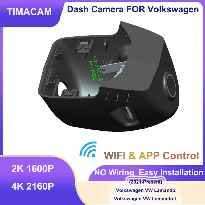 

TIMACAM 4K 2160P Wifi Car DVR Front and Rear Dash Cam for 2021 2022 2023 Volkswagen Lamando L 2K Video Recorder for VW Lamando L