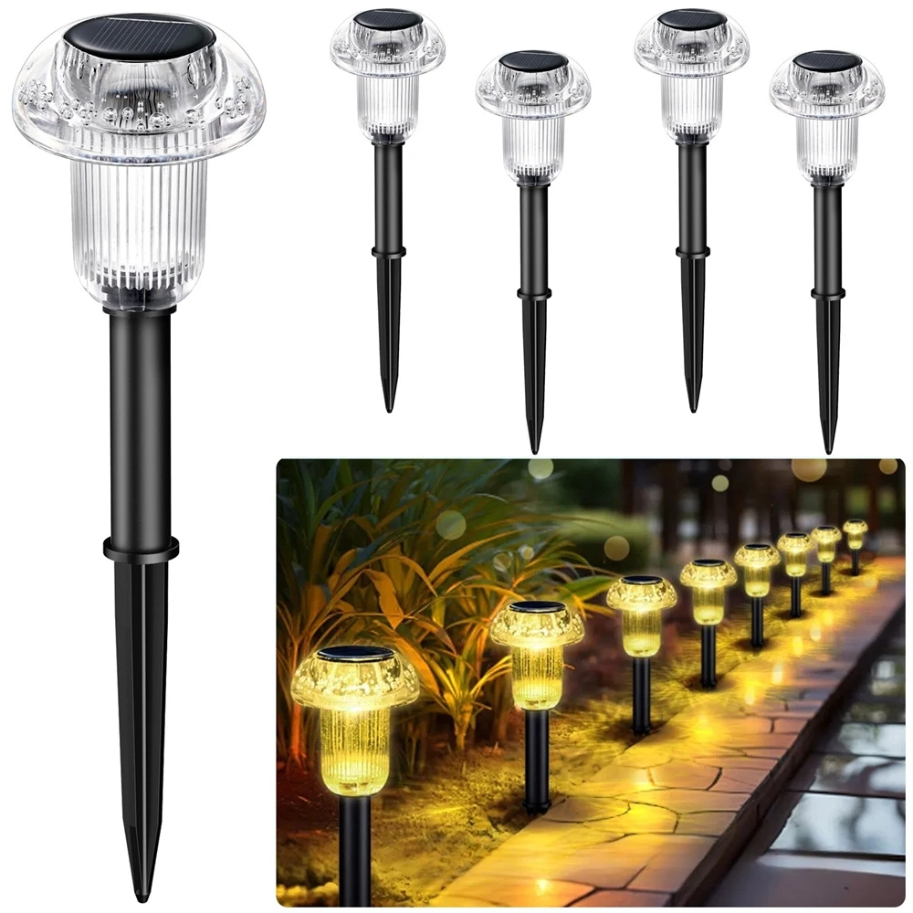 

4pcs Solar Garden Light Outdoor Mushroom Solar Pathway Lights IP65 Solar Lamps for Outside Patio Yard Walkway Landscape Decor