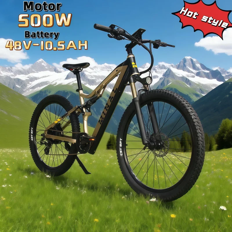 

New stylish e-bike off-road mountain bike 500W motor 48V10.5AH high-efficiency energy-saving battery urban scooter