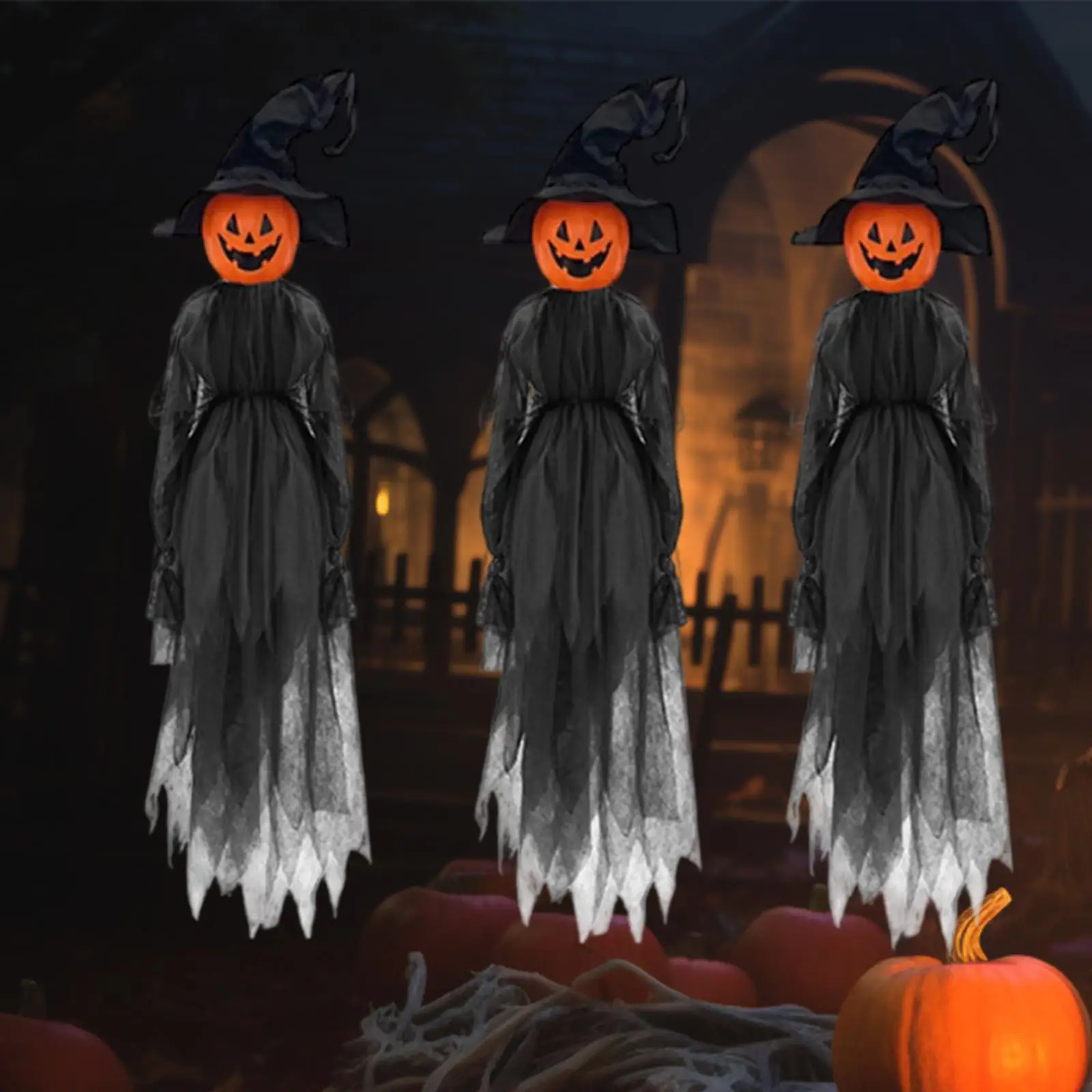 

3 Pieces Witches Halloween Decorations Outdoor Voice Control Home Garden Decor