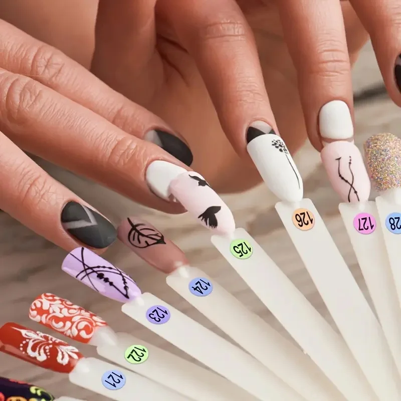 5 pezzi di smalto per unghie in gel numero etichetta adesiva vernice colorata bottiglia di colla rossetto punte per unghie display segno numerazione strumento per manicure