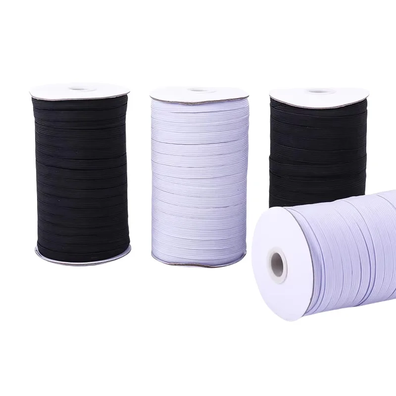 Mask Elastic Bands Rope 3/6/8/10/12/15/20/30/35/40mm Black White Polyester Elastic Cord for Clothes Garment Sewing Accessories