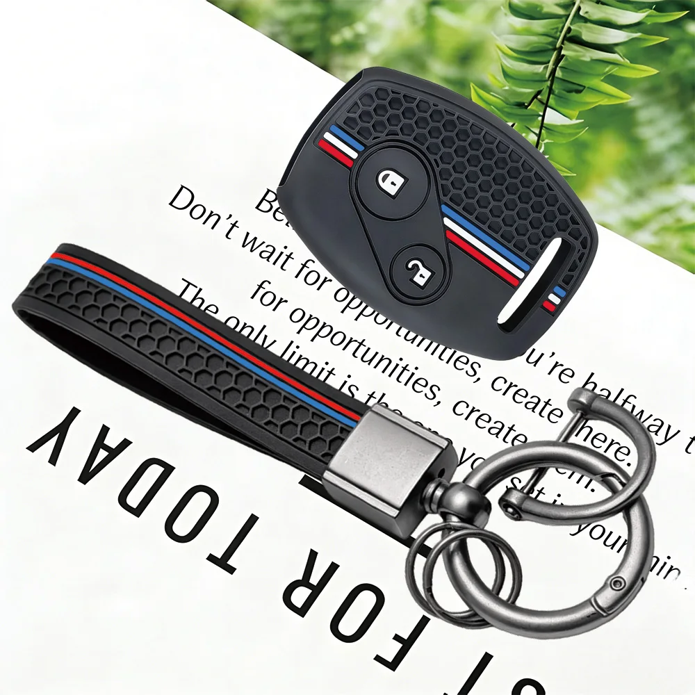 Honeycomb Pattern Auto Key Fob Shell With Keychain For Honda Fit CIVIC JAZZ Pilot Accord CR-V Freed StepWGN Insight