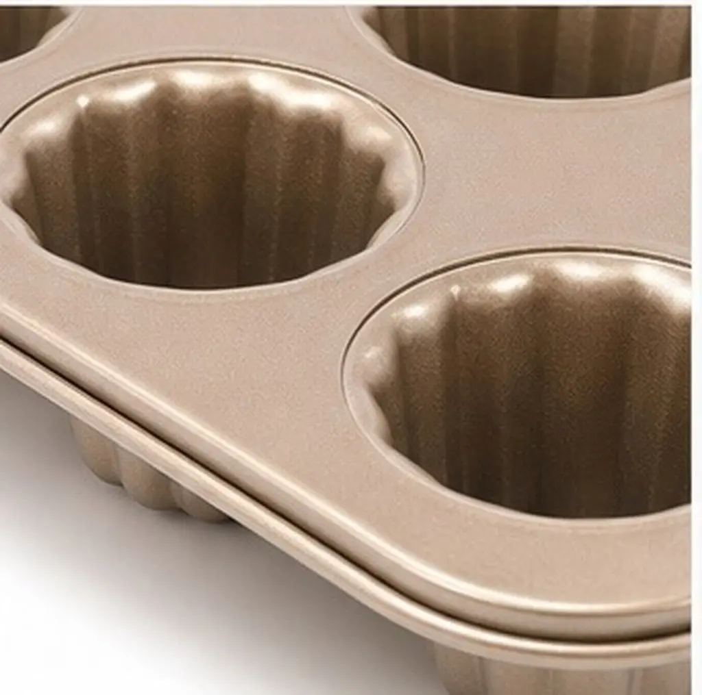 6-Cup Cake Mold Premium Carbon Steel Non-Stick Baking Pan for Easy Release Quick Cleanup Family Desserts Party Treats