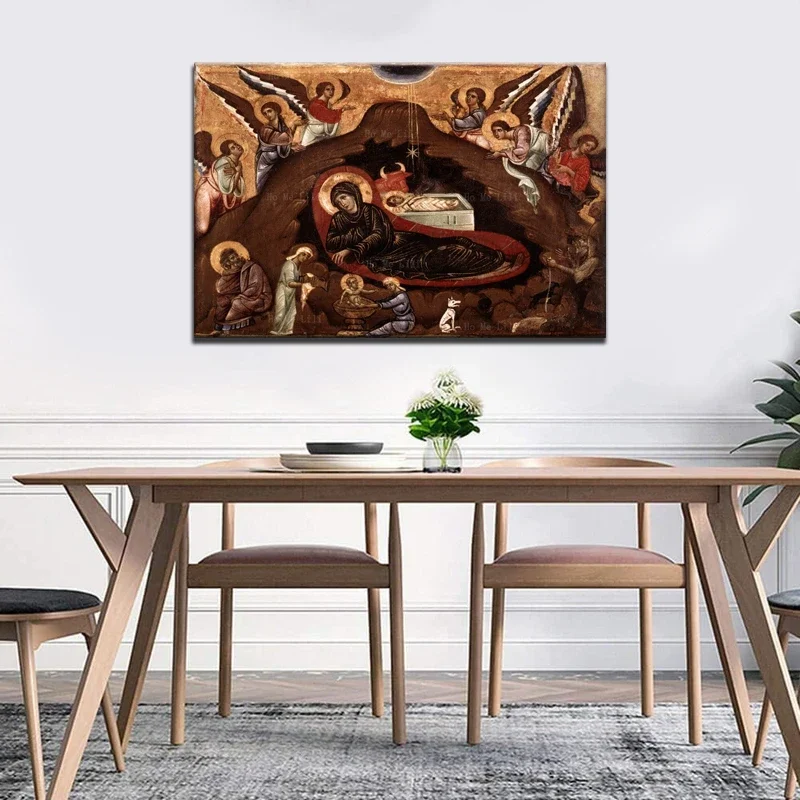 The Virgin Crowned Nativity Evangelist And Baptist Saint John Feast Of Assumption Religion Canvas Wall Art By Ho Me Lili Decor