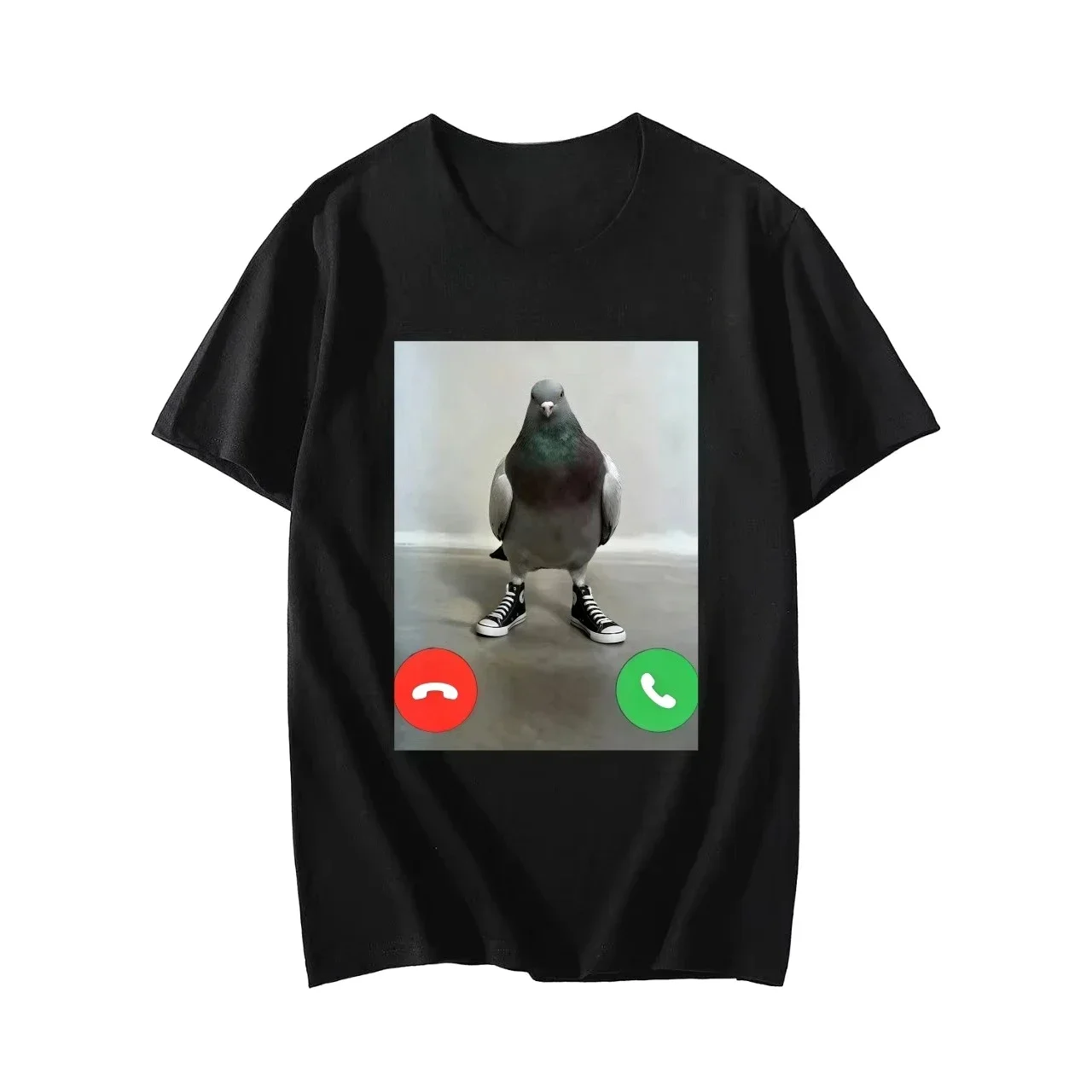 Funny Stand Someone Up Meme Pigeon Incoming Call Graphic Print Women's Oversized T-shirt Adults Y2k Short Sleeve Casual Tops