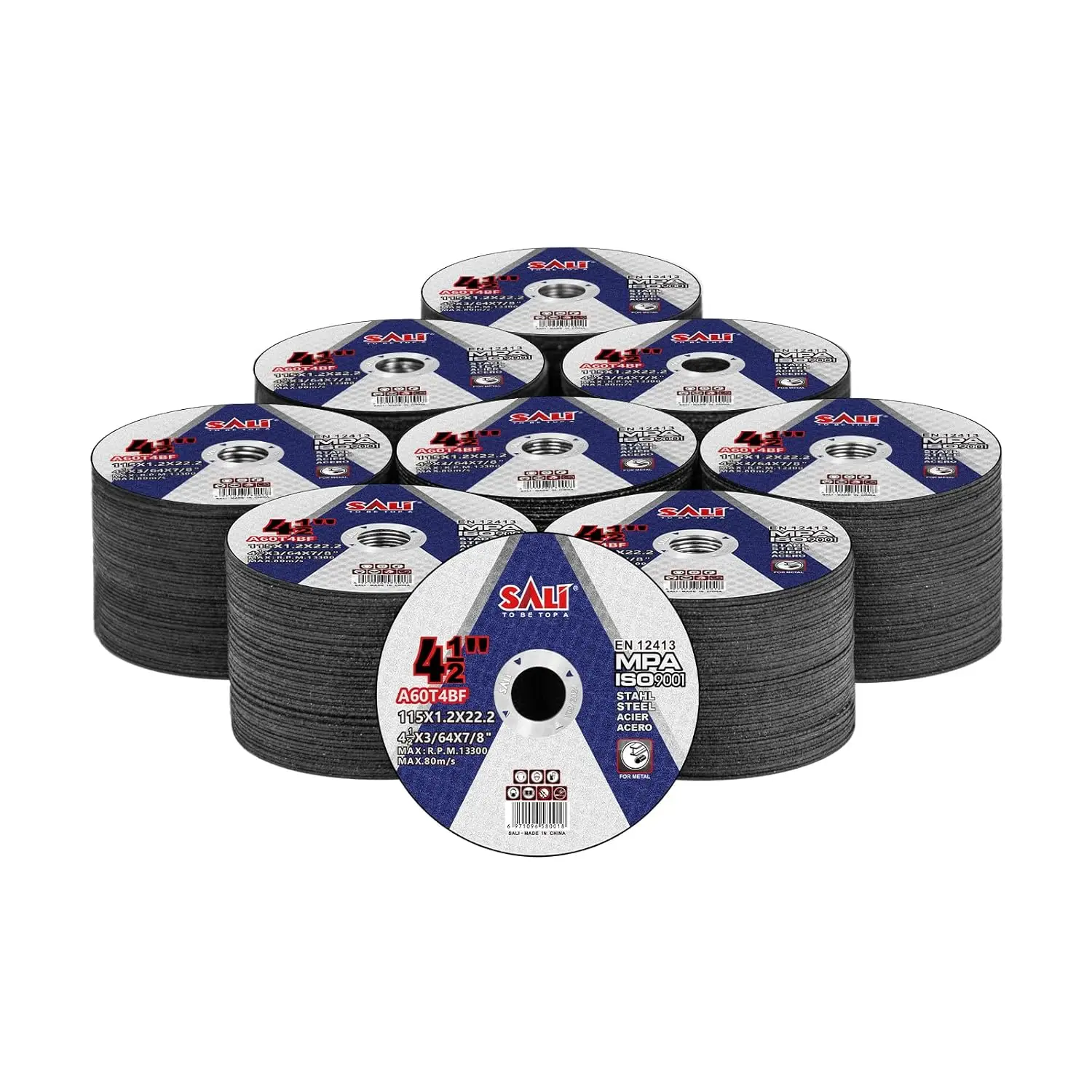 

400-Pack 4.5" Cutting Wheels for Metal & Stainless Steel, Thin Design for Fast Burr-Free Cutting, Angle Grinder Compatible