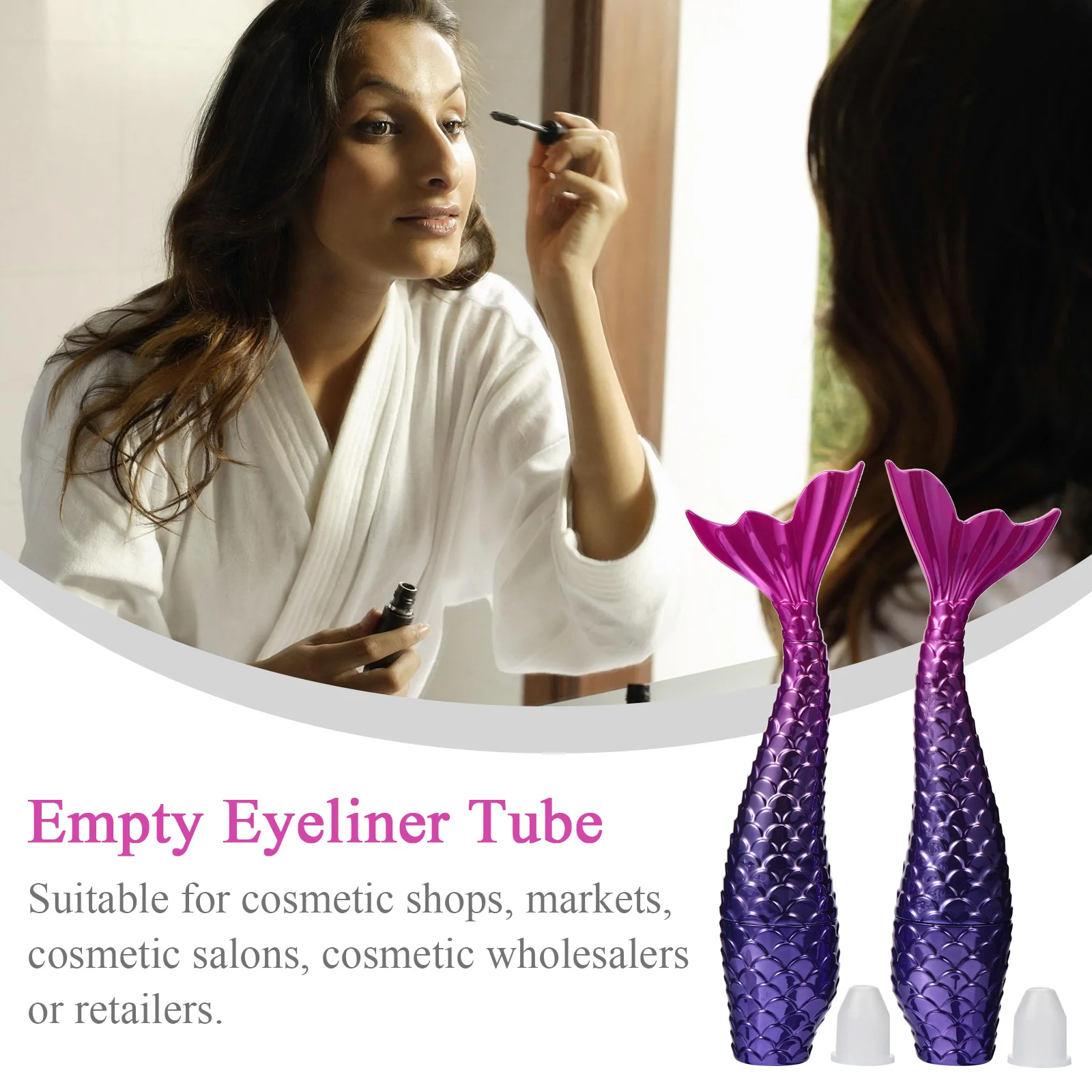 

2Pcs Eyeliner Tube Refillable Empty Liquid Pen Wand Applicators Container Storage Premium Material Durable Lightweight