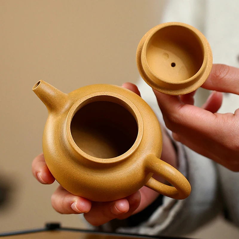 260ML Real Handmade Yixing Kettle Chinese Raw Ore Luxury Clay Teapot Pu\'er Tea Set Spherical Tea Pot Kung Fu Zisha Teaware