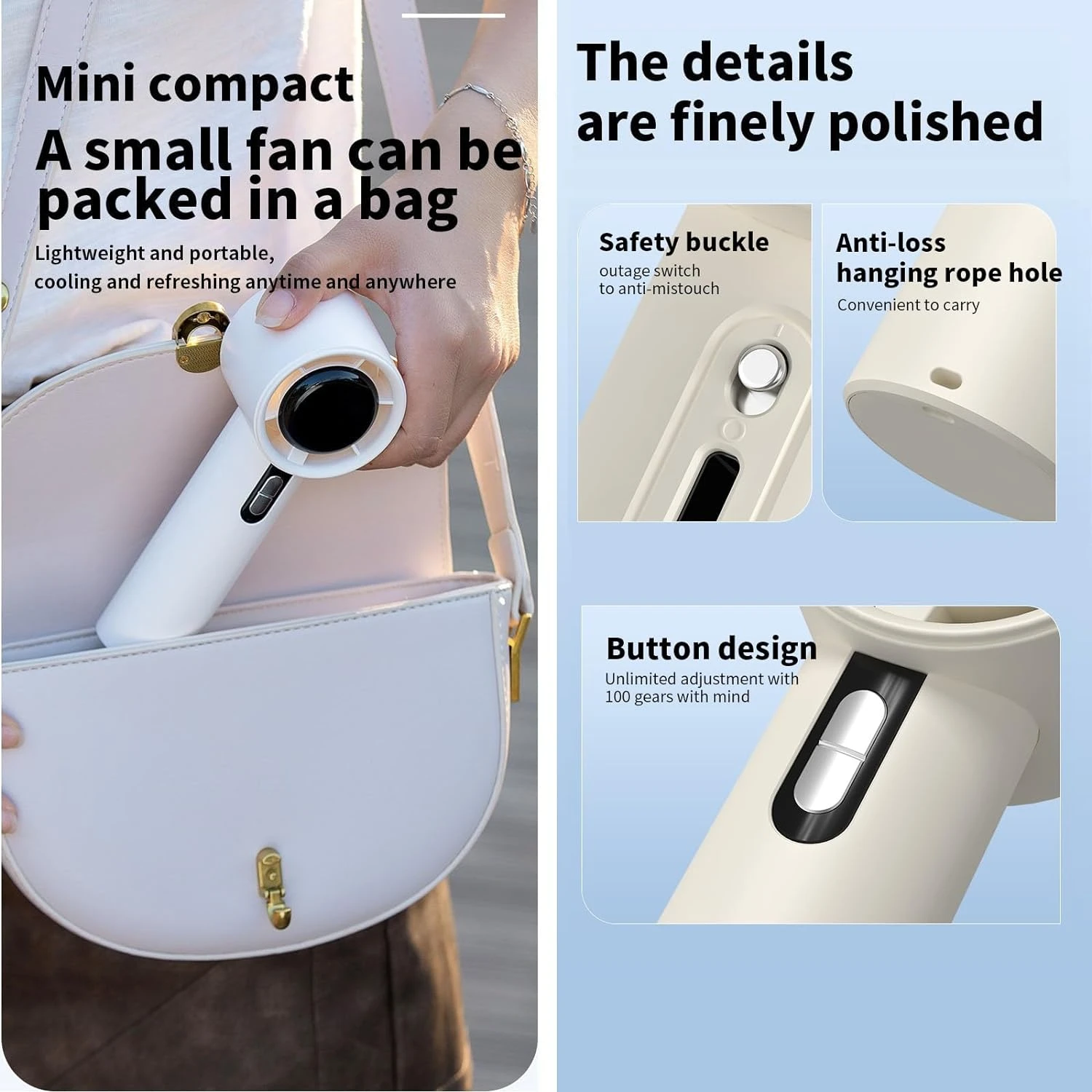 Perfect for Travel, Outdoor Activities, and Hot Summer Days. Don't Break a Sweat - Stay Refreshed with the Ultimate Handheld Tur