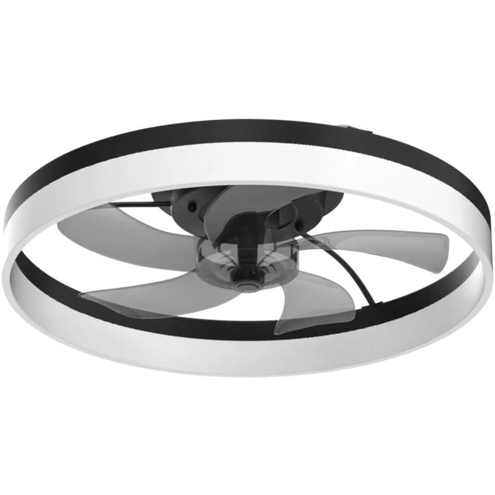 Умный низкопрофильный потолочный вентилятор со светодиодной подсветкой, пульт дистанционного управления, безлопастная люстра для скрытого монтажа, 3000K-6500K, тихое освещение в помещении