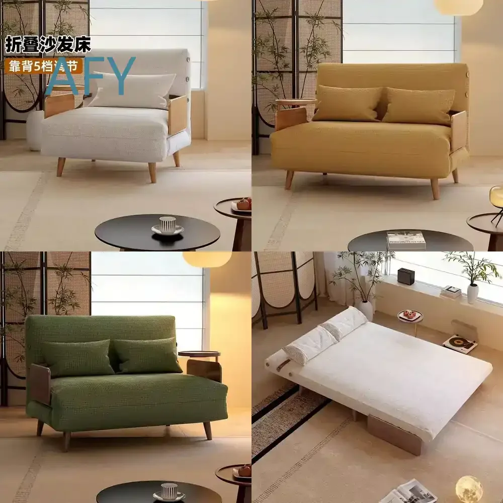 Sofa Bed for Japanese Style Foldable Convertible Single Sofa for Living Room Multi Functional Space Saving Sofa for Small