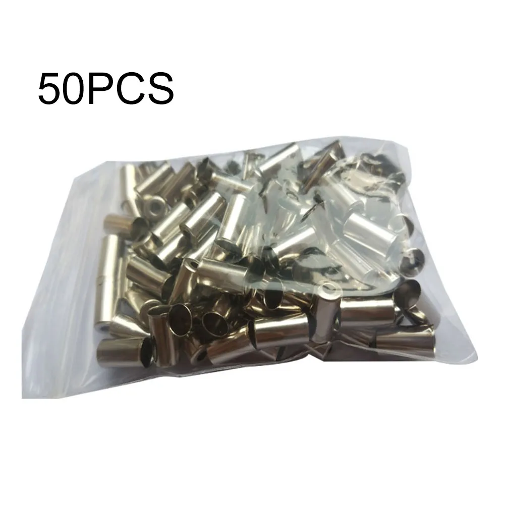 Convenient Pack of 50 Bike Bicycle Brake Cable End Cap Ferrules 5mm Outer Housings Copper Material Easy Installation