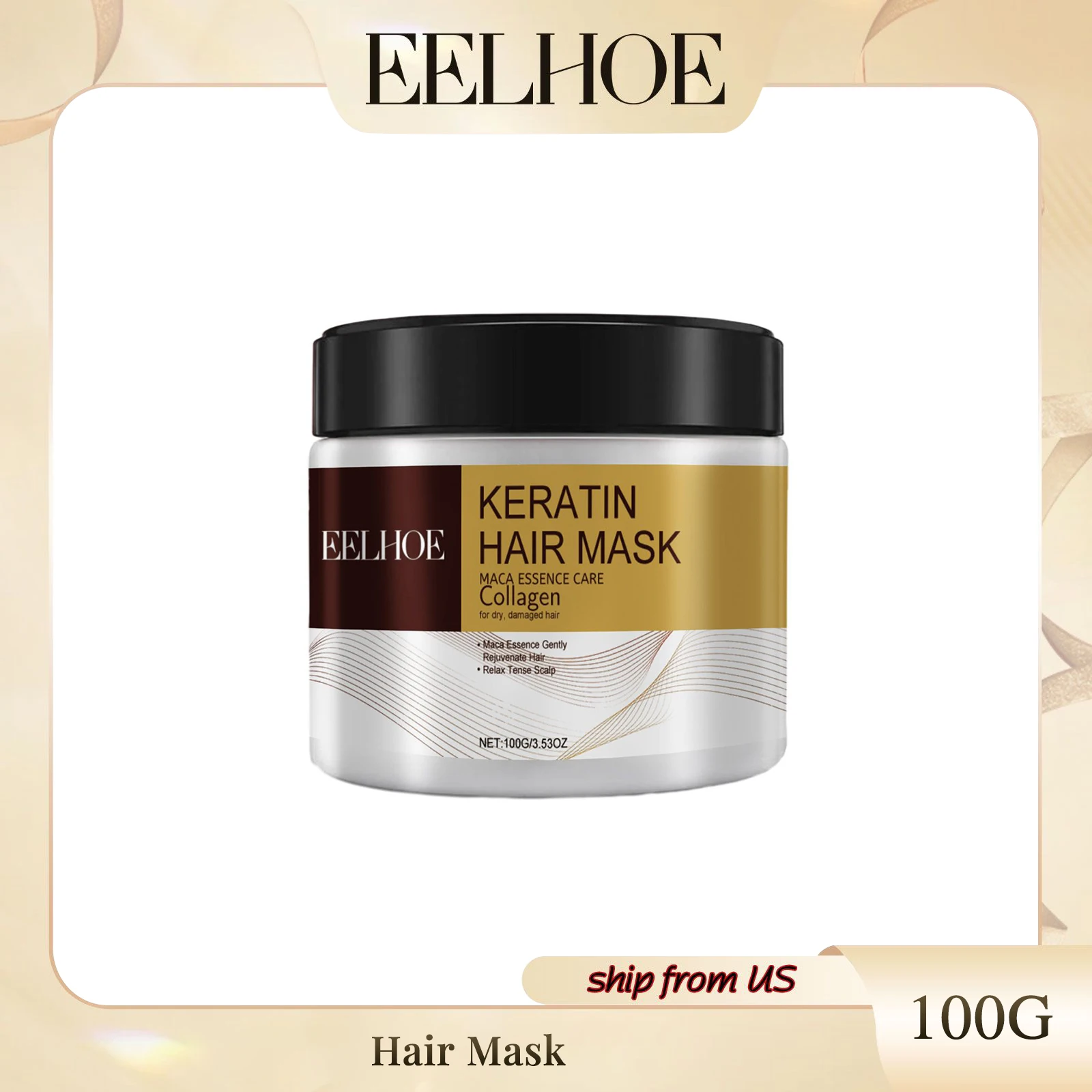 Hair Mask Deeply Moisturizes Hair, Improves Hair Quality, Quickly Repairs Damaged Hair And Prevents Split Ends And Hair Loss