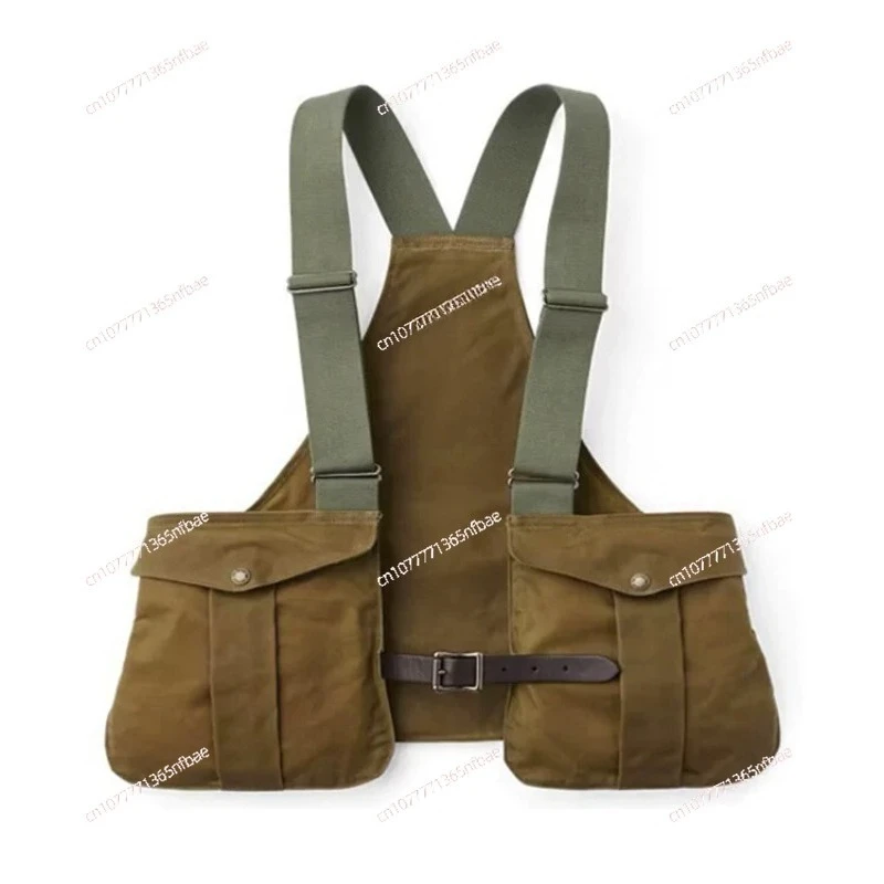 American-style Retro Overalls Camping Pocket Vest Men's Loose Retro Functional Wear Shoulder Vest Jacket