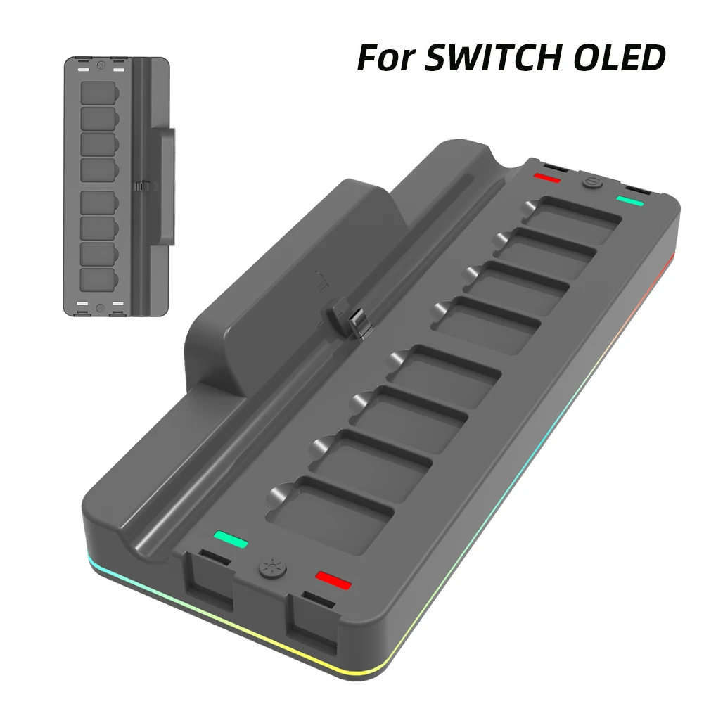 For Switch OLED TV Docking Station TV Adapter with Joycons Charger Storable 8 Game Card for Nintendo Gaming Accessories