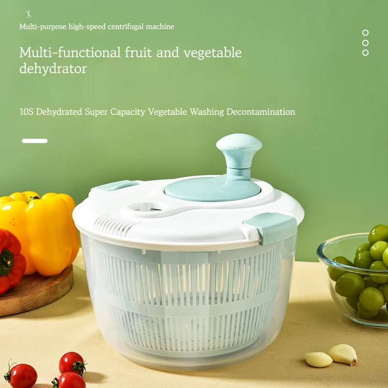 

Vegetable dehydrator, fruit drain basket, spin dryer, hand cranked kitchen, creative manual salad, vegetable washing, spin basin