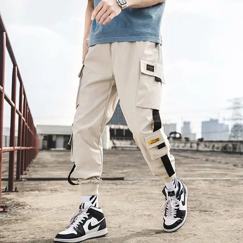 Mens Summer Army Green Loose Pant Joggers Pants Men Cargo Pants Hip Hop Casual Pockets Sweatpants Male Fashion Trousers