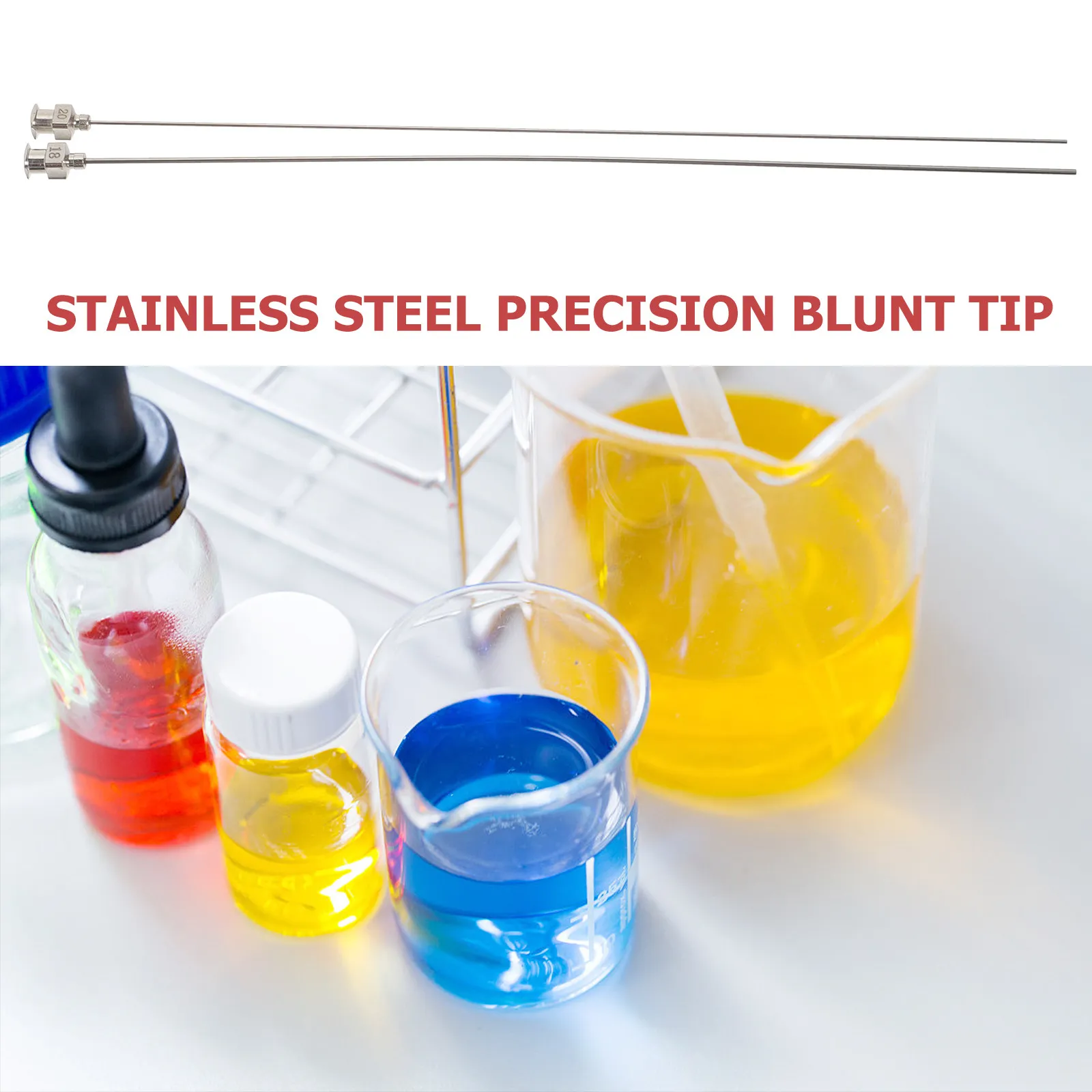 2Pcs Stainless Steel Precision Blunt Tip Dispensing Needles Luer Lock Hub for Epoxy Resin Adhesive Glue Dispensing Kit