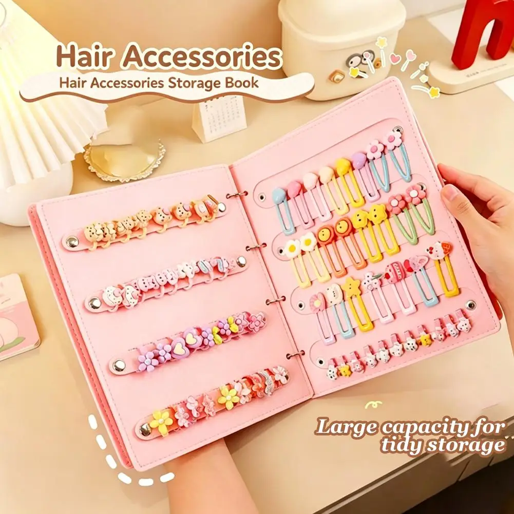 Cute Hair Accessory Storage Book Large Capacity Kids Hair Clips Organizer Looseleaf Binder Children Hairpin Display Holder