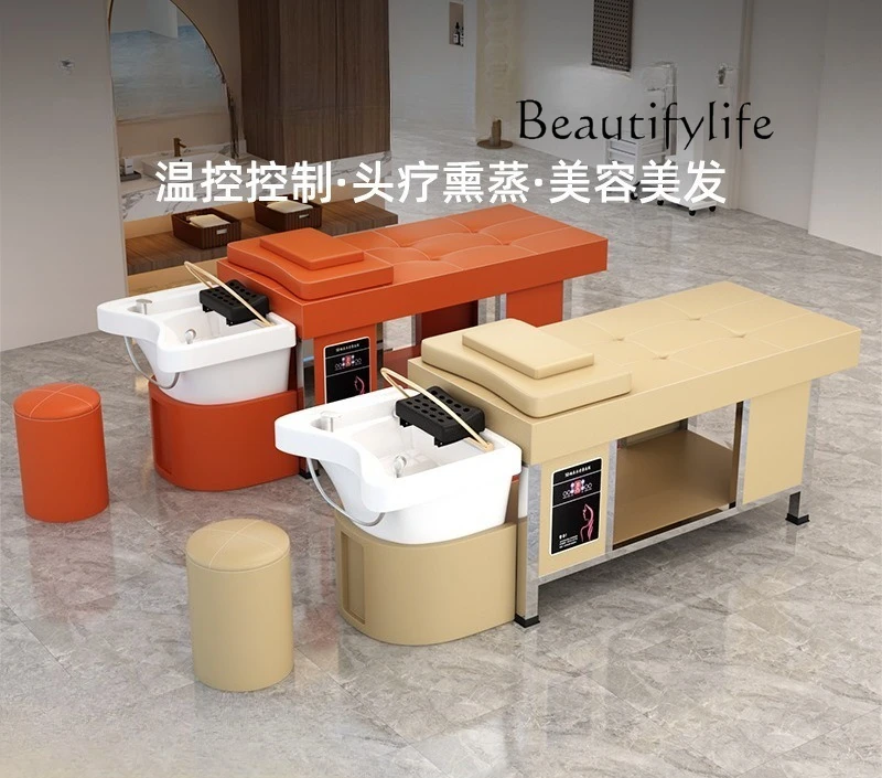 

Ceramic basin head treatment bed, special for beauty salon hair salon, ceramic water circulation fumigation Thai shampoo bed
