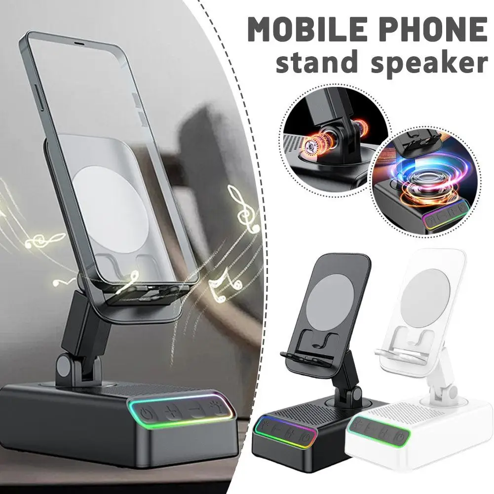 

3-в-1 Bluetooth-динамик, держатель для мобильного телефона, складная подставка для беспроводного динамика, регулируемый аккумулятор для телефона