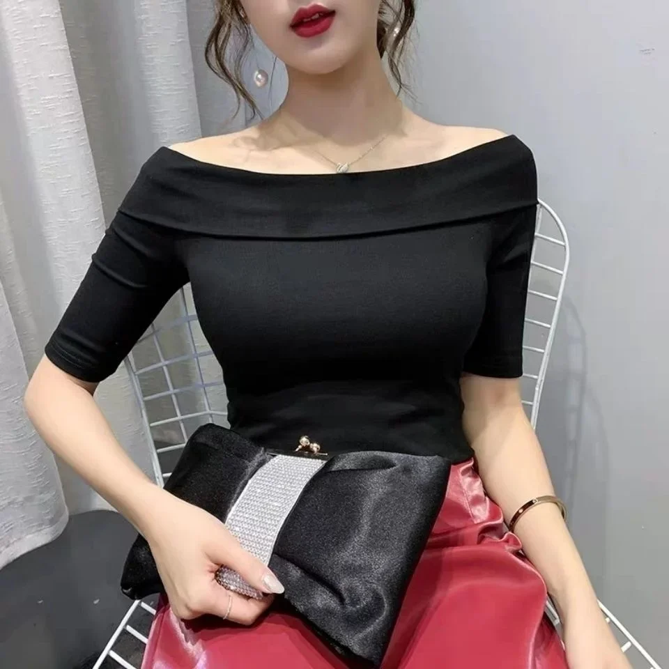 Summer Sexy One Neck Off Shoulder Top Short Sleeve T-shirt Female Fashion Blusas Clothes for Women Tops Shirts Blouses