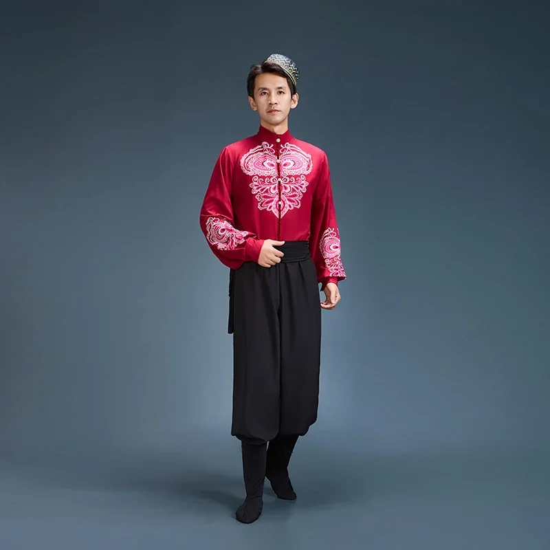 أداء الرقص على الطراز العرقي فستان كبير بدلة رجالية أزياء رقص شينجيانغ الجديدة للمهرجانات الإناث البالغات افتتاح الرقص الأويغوري