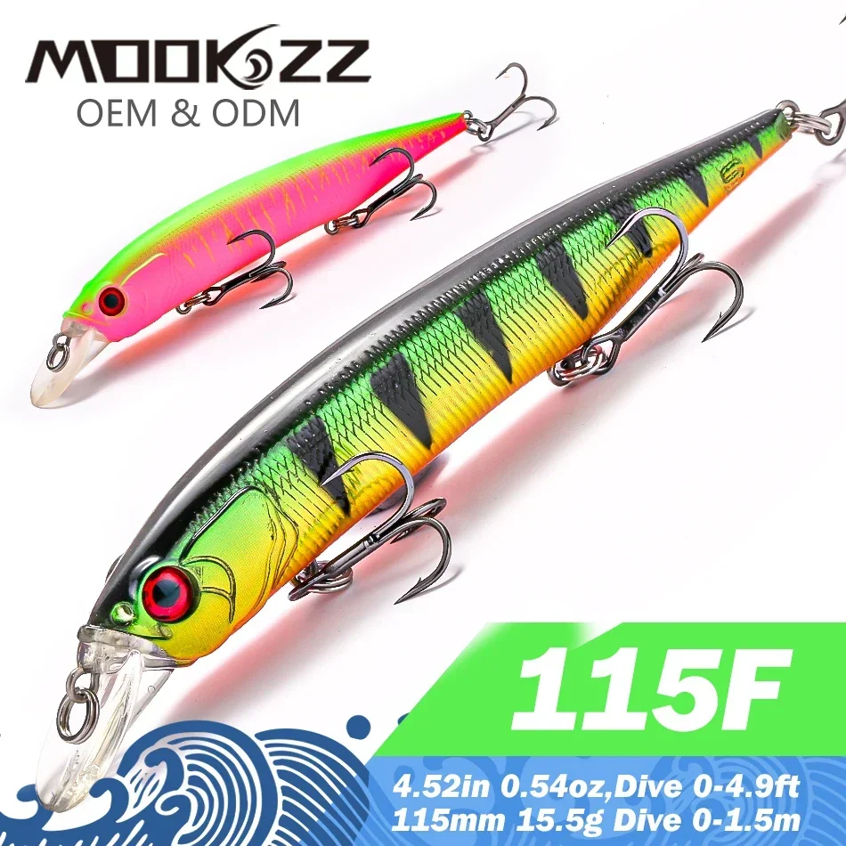 New Floating Minow 15.5g/115mm Fishing Lure Cast Deep Bait Crank Wobbler Pesca Swimbait carp fishing  fishing bait