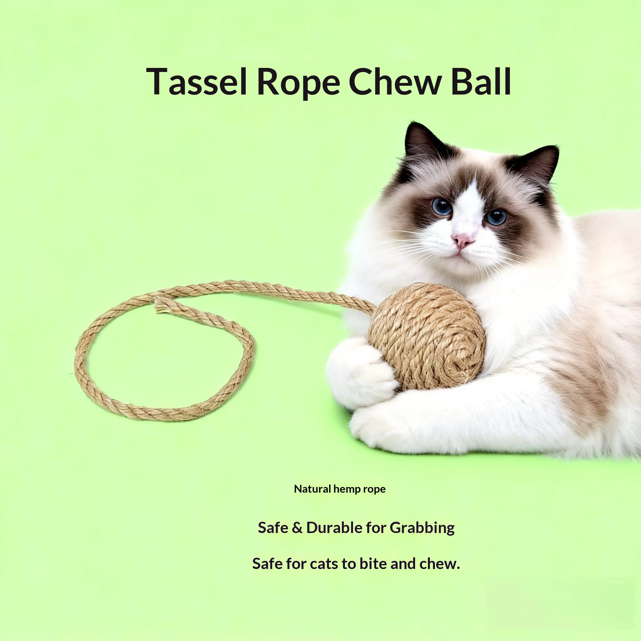 1/3PCS Hand‑Woven Hemp Rope Cat Ball Rolling Sound Interactive Toy Sisal Scratching Play Ball Pet Cat Entertainment Supply