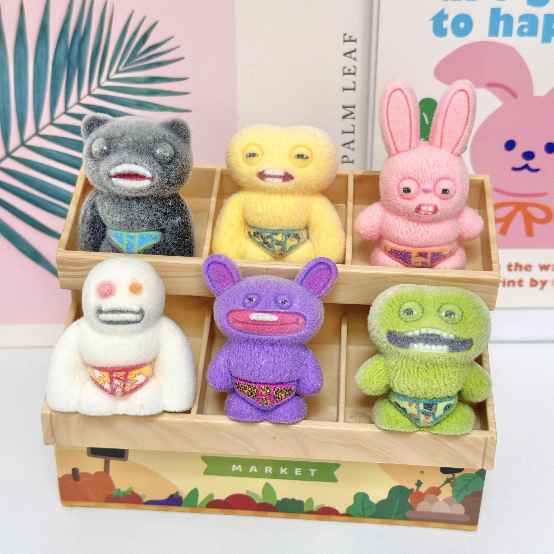 

6pcs for Fuggler Blind Bags Ornament Cute DIY Resin Mini Cartoon Miniature Student Reward Anime Figure