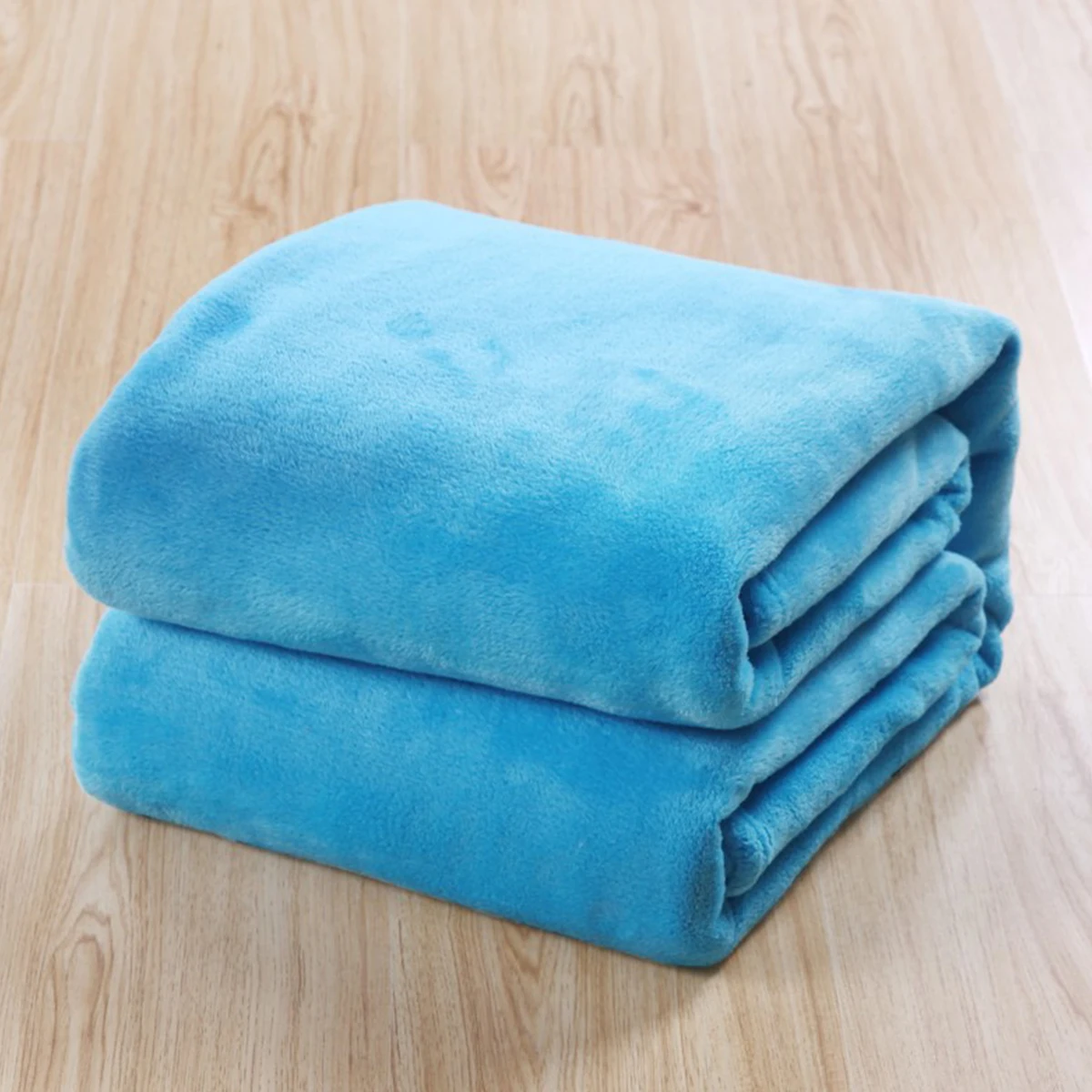 

Fleece Blanket Sky Blue Bed Flannel Solid Color Sofa Warm Cozy Premium Lightweight Extra Winter Camping Home Bright