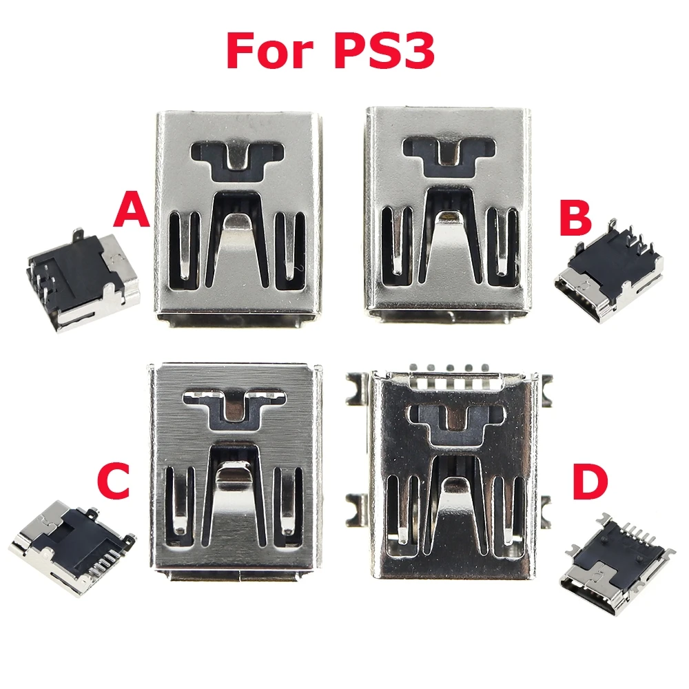 200pcs MINI 5P USB charging charger port USB socket charger socket repair parts For PS3 Controller