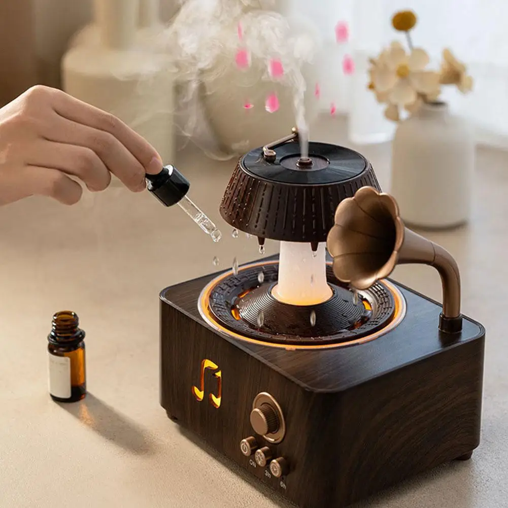 Ретро вращающаяся машина для ароматерапии с каплями дождя, Bluetooth-аудио, многофункциональная домашняя настольная машина для ароматерапии с маслом