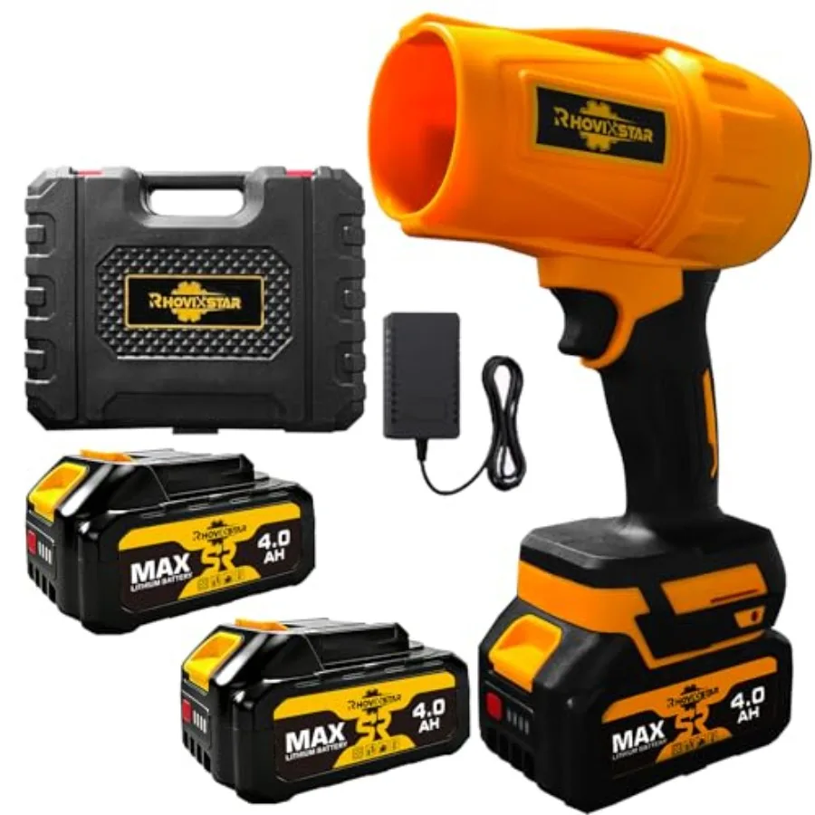 

1000G Handheld Snow Blower with 2×4.0Ah Batteries and Charger 21V Electric Leaf Blower Lightweight Handheld Design for Patio Cl