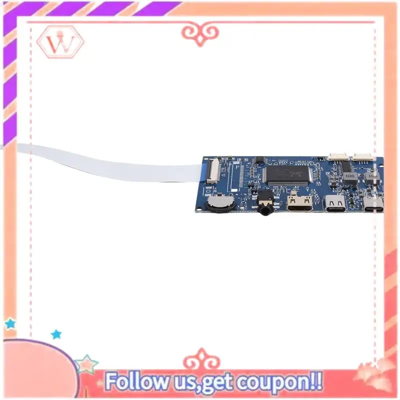 

Upgraded Portable LCD Monitor Driver Laptop LCD Driver 30Pin EDP LCD Panel Controller DMI-Compatible TYPE-C LCD Driver 1366X768