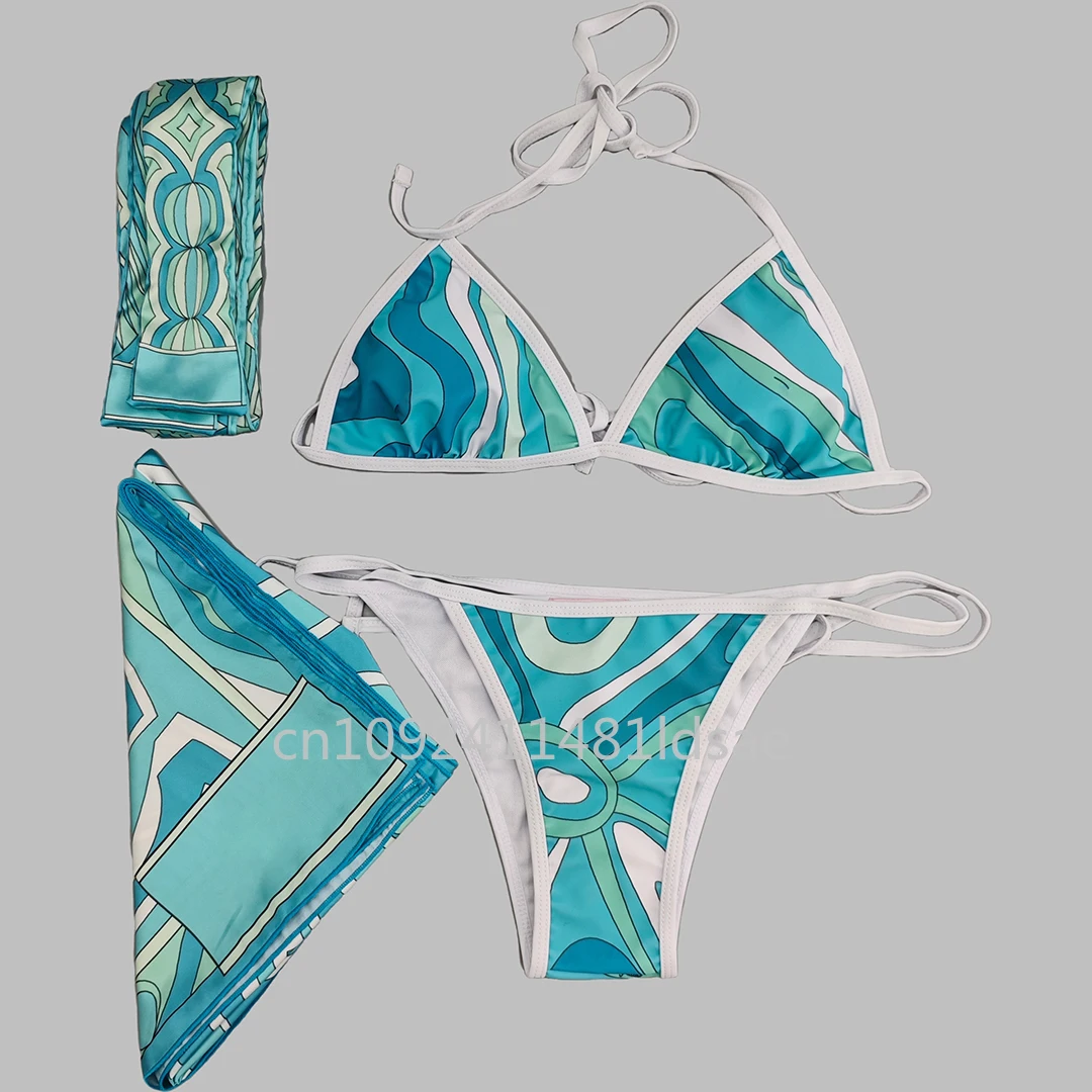 

Designer Brand Women's Scarf Bikini Sets Letter Signature Logo Headband Swimsuits