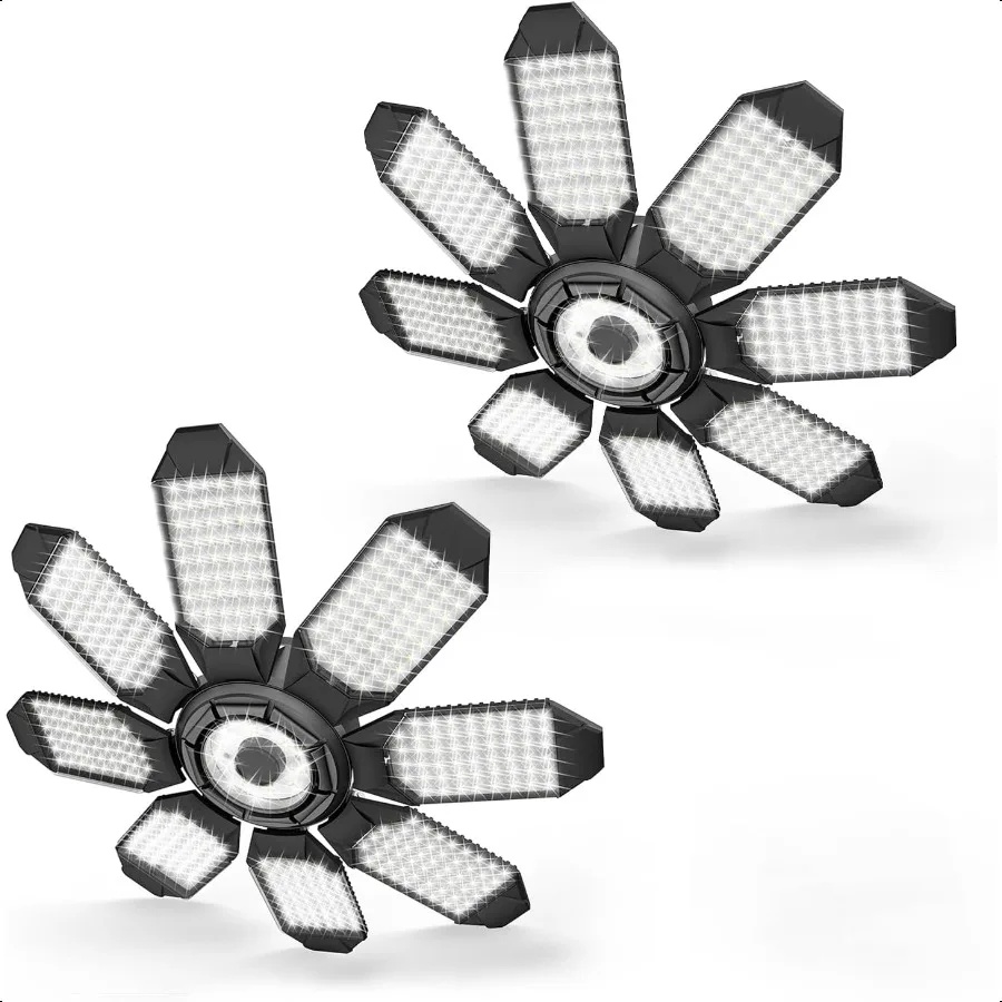 

Garage Lights 40000LM er Bright Garage Lights Ceiling Led w 8 Deformable Panels Compatible for E26 E27 Screw in Socket Garage L