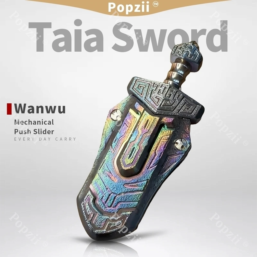 Wanwu Taia épée EDC sculpture exquise mécanique magnétique poussée curseur diapason Gadgets Table ornement jouets d'anxiété