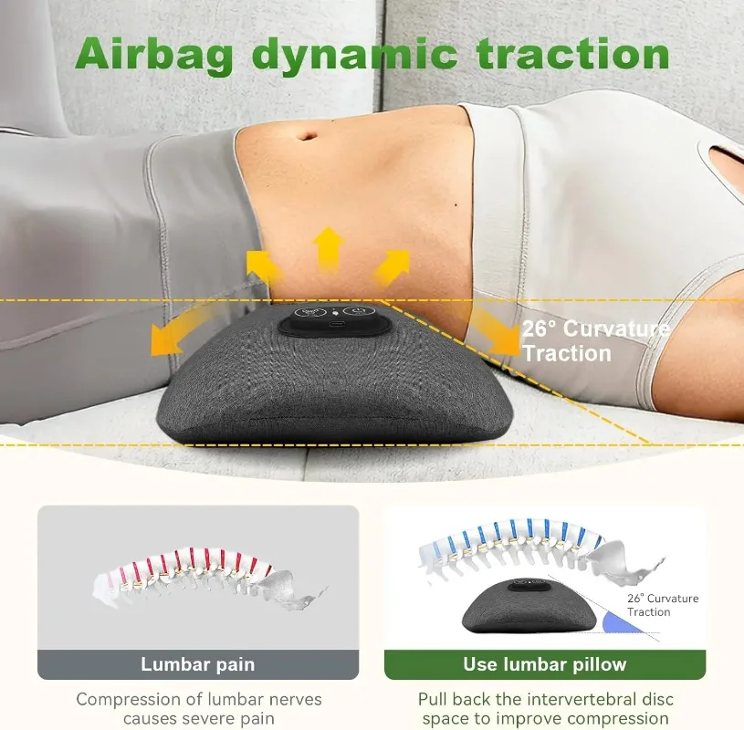 3 in 1Lumbar Massager Support Pillow - Lower Back Massager with Heat,Vibration,Support Pillow for Lower Back Pain Relief - view 6