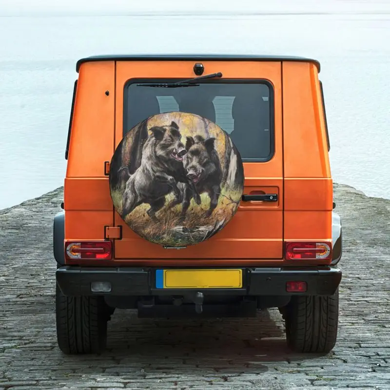 Custom Wild Animal Boar Spare Tire Cover for Toyota Land Cruiser Prado 4WD 4x4 RV Car Wheel Protectors 14\