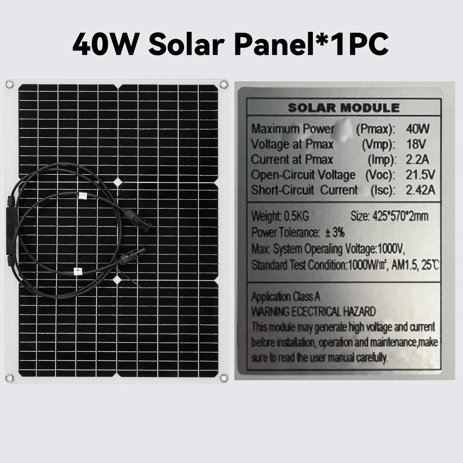 Imagem -04 - Powmr-painéis Solares Flexíveis Módulo pv Monocristalino Carregador de Energia para rv Marine Rooftop Farm Battery 120w 40w 18v