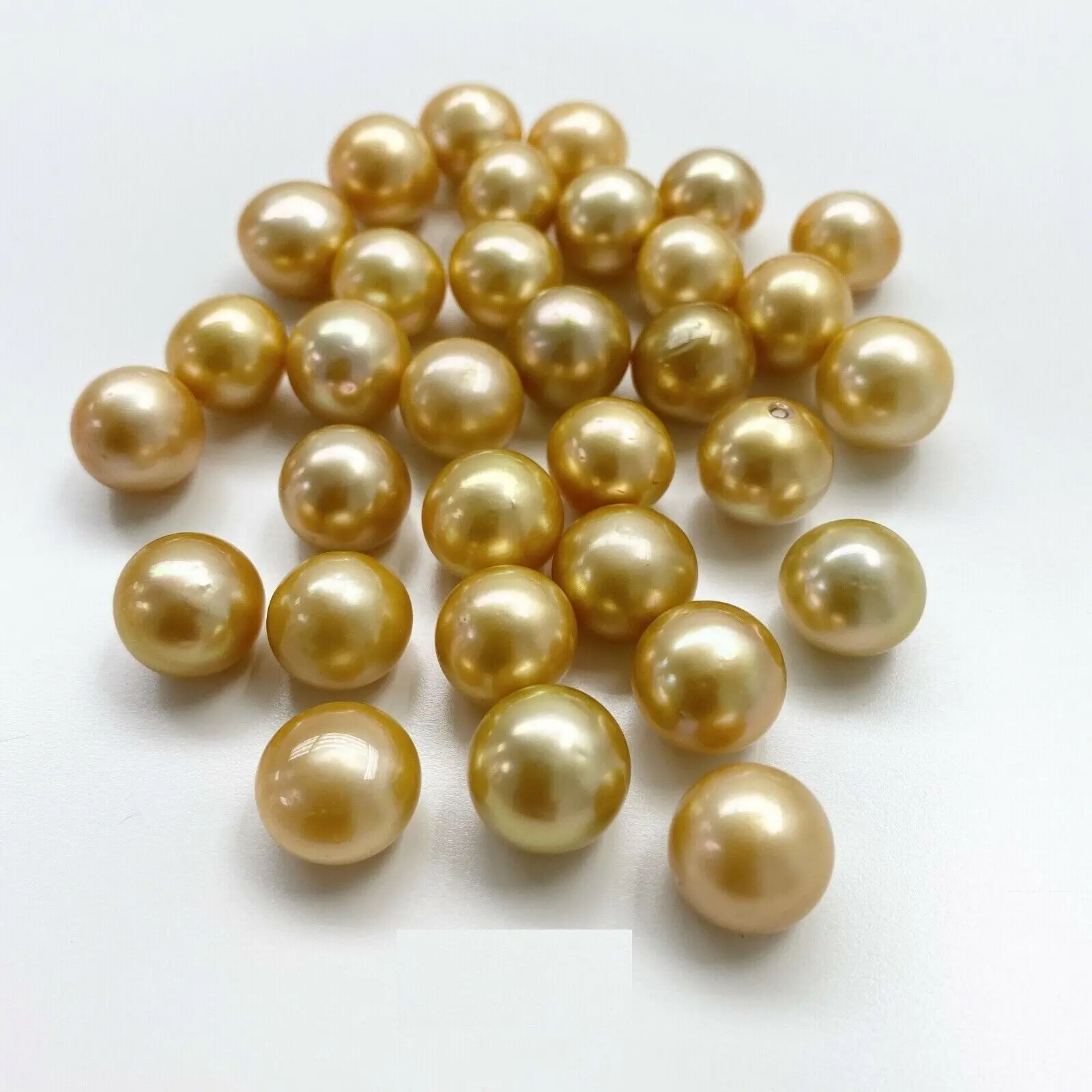 2pc sdouth sea in price  Reissue goods 10-11mm yellow gold pearls